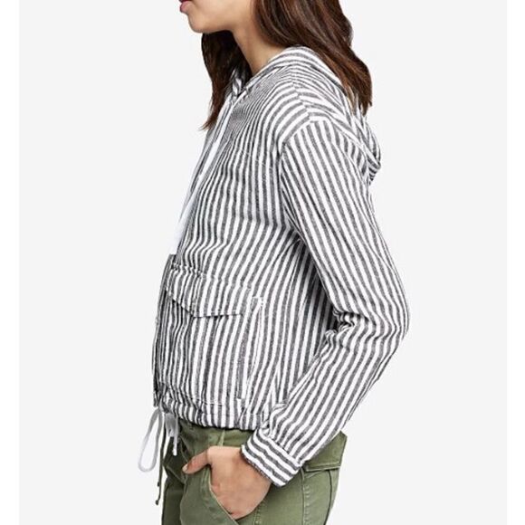 NWT MSRP $149 Sanctuary Nova Linen Hooded Jacket Women's Size Large - Picture 5 of 12